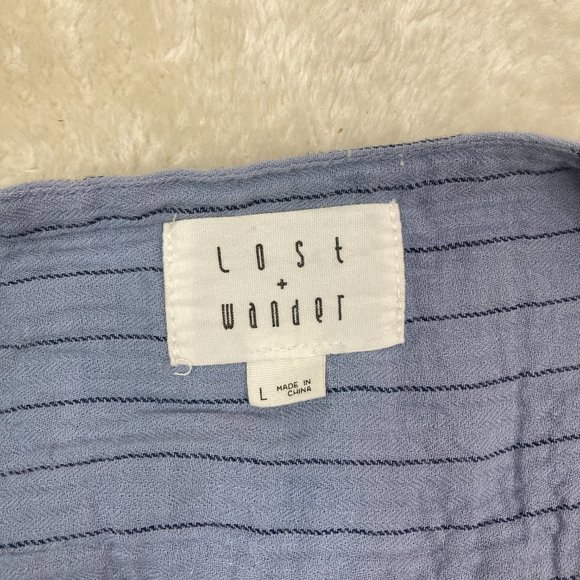 Lost + Wander Blue Striped Gauze Dress - Picture 7 of 8